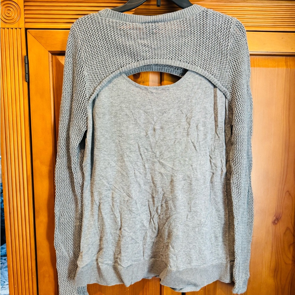 Torrid Light Gray Women's Knit Layered-Back Sweater - Size 1